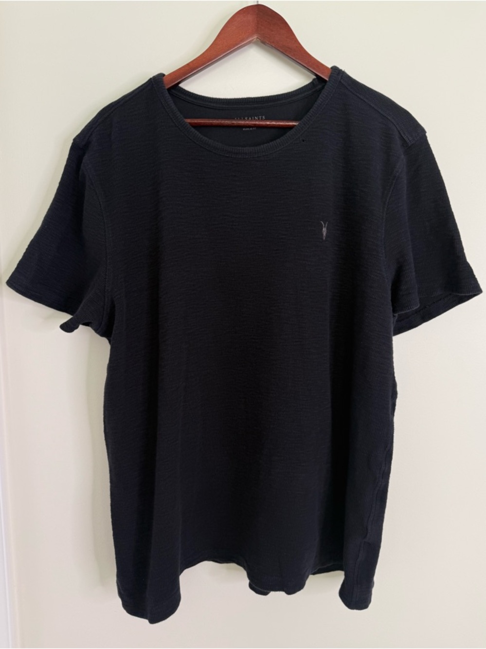 All Saints Navy Short Sleeve Crewneck Sweater Size XXL